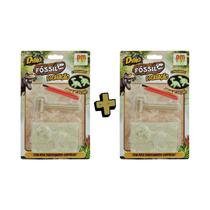 Kit 2 Dino Fóssil escavação com Figuras que Brilha no Escuro