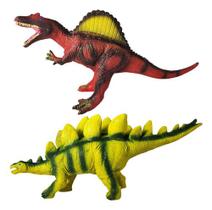 Kit 2 Dinossauro Macio Tiranossauro Rex Grande Borracha Som