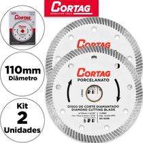 Kit 2 Disco Corte Porcelanato Diamantado Turbo 110mm Cortag