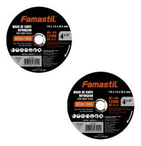 Kit 2 Disco De Corte Inox Famastil 4.1/2 1mm Profissional Kit 2 Disco De Corte Inox Famastil 4.1/2 1mm Profissional