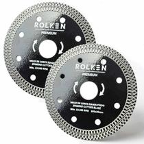 Kit 2 Disco Diamantado Corte Turbo Pisos Porcelanato Fino Preciso Esmerilhadeira Serra Mármore 105x20