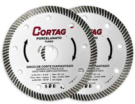 KIT 2 DISCO DIAMANTADO PARA PORCELANTADO 110MM CORTAG - Cor: Branco KIT 2 DISCO DIAMANTADO PARA PORCELANTADO 110MM CORTAG - Cor: Branco