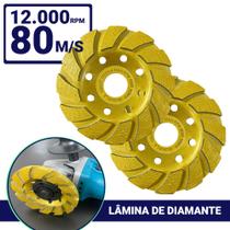 Kit 2 Disco Diamantado Rebolo Desbaste Concreto Marmore Porcelanato Para Esmerilhadeira