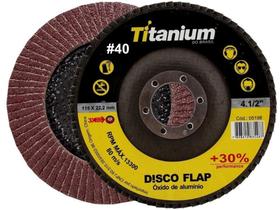Kit 2 Disco Flap Lixadeira Óxido De Alumínio 4.1/2 Pol. Grão 40 - Titanium