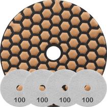 Kit 2 Disco Lixa Polimento A Seco Mármore 10 Cm Grão 100