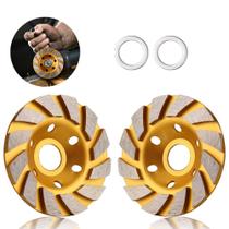 Kit 2 Disco Rebolo Diamantado de Desbaste Concreto Piso Tijolo Mármore Esmerilhadeira Redução