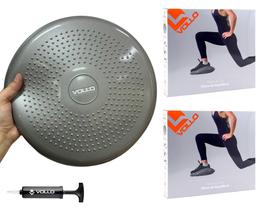 Kit 2 Discos de Equilibrio Pilates e Fisioterapia VP1031 Cinza Vollo Com Bomba de Ar