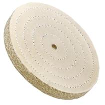 Kit 2 Discos de Polimento Costurado Sisal com Tecido Branco 6" - Poli-max