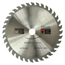Kit 2 Discos De Serra Circular Com 40 Dentes 4-1/2" 115mm Para Madeira