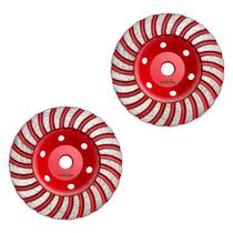 Kit 2 Discos Diamantado. Desbaste Turbo Rebolo 4" X Rosca M14 Hessen