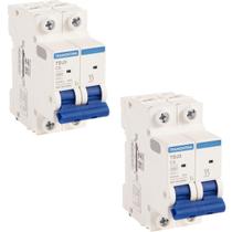 Kit 2 Disjuntor 6A Bipolar Tramontina TDJ3 Curva C 3kA Kit 2 Disjuntor 6A Bipolar Tramontina TDJ3 Curva C 3kA