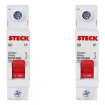 Kit 2 Disjuntor Monopolar Automático 10a Curva C Sdd61c10 Steck