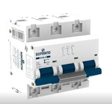 Kit 2 disjuntores din 3p tripolar 90a shb3 10ka soprano proteção circuitos comerciais e industriais