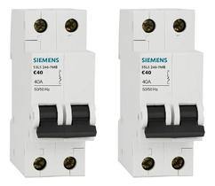 Kit 2 Disjuntores Interruptor Bipolar 2P Curva B 10A Siemens Kit 2 Disjuntores Interruptor Bipolar 2P Curva B 10A Siemens