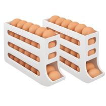 Kit 2 Dispensador Ovos Rolantes Geladeira 4 Camadas Branco