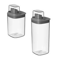 Kit 2 Dispense 1,5L e 1L para Amaciante, Alvejante, Sabão em Pó, Produtos Limpeza Lavanderia Casa
