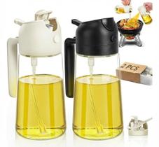 Kit 2 Dispenser Azeite e Vinagre Galheteiro com Bico Dosador Spray para Cozinha