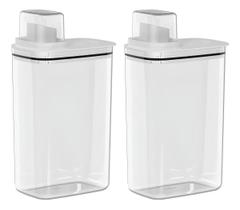 Kit 2 Dispenser De Sabão 2,3 Litros Flow Branco OU Kit 2 Dispenser De Sabão 2,3 Litros Flow Branco OU