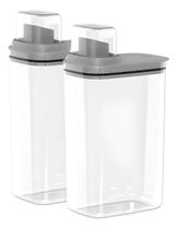 Kit 2 Dispenser De Sabão 2,3 Litros Flow Chumbo OU Kit 2 Dispenser De Sabão 2,3 Litros Flow Chumbo OU