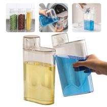 Kit 2 Dispenser Multiuso 1,2L Porta Sabão Líquido Sabão em Pó Detergente Arroz Cereal Grãos