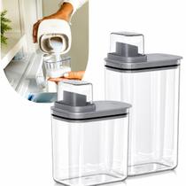 Kit 2 Dispenser Ou Flow 1,5L 2,3L Sabão Líquido Amaciante Desinfetante Chumbo