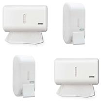 Kit 2 Dispenser Papel Toalha + 2 Saboneteira 400 Ml Compacto Urban Branco Premisse