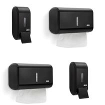 Kit 2 Dispenser Papel Toalha + 2 Saboneteira 400 Ml Compacto Urban Preto Premisse