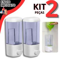 Kit 2 Dispenser Para Sabão Sabonete Líquido Álcool Porta Sabonete Líquido Para Parede Com Suporte