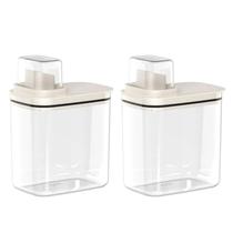 Kit 2 Dispenser Pote Medidor Hermético Porta Produtos Limpeza Organizador Lavanderia 1,5L