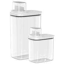Kit 2 Dispenser Sabão Em Pó Liquido Amaciante Grãos Farinhas