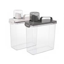 Kit 2 dispenser sabão,graos cristal dosador 3l preto/marmore