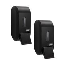 Kit 2 Dispenser Sabonete Álcool 400ml Gel Líquido Compacto Parede Banheiro Escritório Cozinha Escrtitório Spa Salão Escola Shopping Toalete Casa