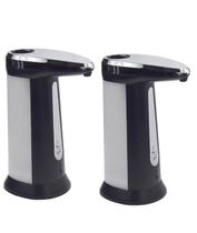 Kit 2 Dispenser Saboneteira Automatica Sensor Infravermelho 380ml Saboneteira Higienica Sem Toque para Banheiro e Cozinha Conjunto Inteligente -
