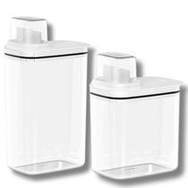 Kit 2 Dispensers Dosador Sabão Amaciante Lavanderia Flow Branco - OU
