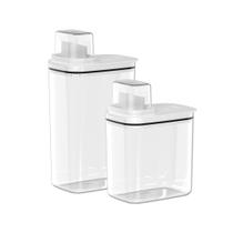 Kit 2 Dispensers para Lavanderia 1,5 L e 2,3 L Organizadores de Sabão/Amaciante Flow Ou