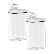 Kit 2 Dispensers para Lavanderia 2,3 Litros Organizadores de Sabão/Amaciante Flow Ou