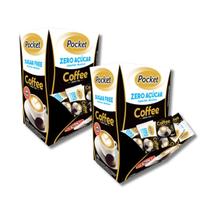 Kit 2 Display Bala Pocket Zero Açúcar Sabor Café