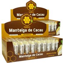 Kit 2 Display Manteiga de Cacau Hidratante Labial Batom Protetor Tradicional Própolis 100% Puro Caixa 100 Unidades