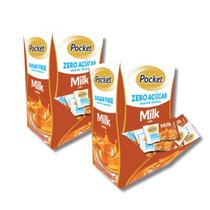 Kit 2 Displays Bala Pocket Zero Açúcar Sabor Leite 2x Display 230g