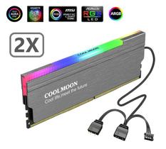Kit 2 Dissipador Calor Memória RAM ARGB 3 Pinos 5v Control - Coolmoon
