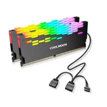 Kit 2 Dissipador Calor Memória RAM Coolmoon ARGB 5v 3 Pinos