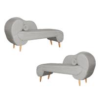 Kit 2 Divãs RECAMIER Melissa Linho - DS ESTOFADOS