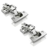 Kit 2 Dobradiça Armário Cozinha Guarda Roupas 35mm Reto Kit 2 Dobradiça Armário Cozinha Guarda Roupas 35mm Reto