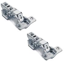 Kit 2 Dobradiça Para Armário 165 Graus 35mm Curva Com Pistão Clip-On Kit 2 Dobradiça Para Armário 165 Graus 35mm Curva Com Pistão Clip-On