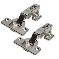Kit 2 Dobradiça Reta 35Mm Com Pistão Amortecedor Para Moveis
