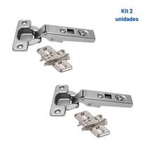 Kit 2 Dobradiças Clip 107 Sem Mola Baixa 74S1550CB Blum