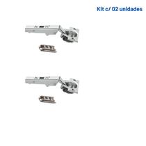 Kit 2 Dobradiças Clip Top Blumotion Reta 71b3550+calço RETO