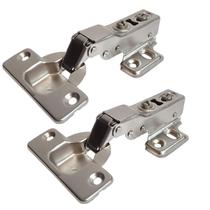 Kit 2 Dobradiças Curvas Para Moveis Pistão Amortecedor 35Mm