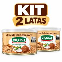 Kit 2 Doce de Leite Viçosa com Coco Minas Gerais Lata 400g Kit 2 Doce de Leite Viçosa com Coco Minas Gerais Lata 400g