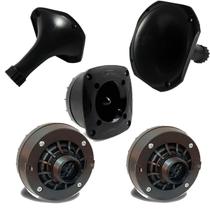 Kit 2 Driver 1 Tweeter 2 Corneta 8 Ohms Corneteira Curta